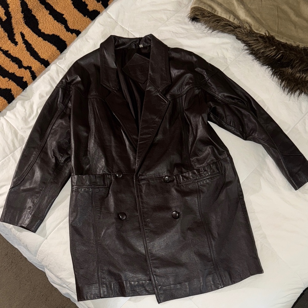 Preston & York brown genuine leather jacket